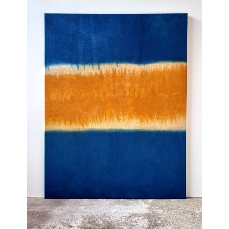 Composition Indigo & orange I