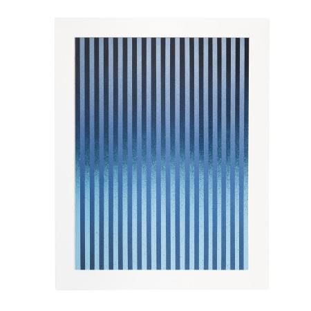 Rayures Vibratoires Blue, Alex Bloc, acrylic on Canson 300 g paper