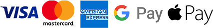 Paiement par Visa, Mastercard, Apple pay, Google pay